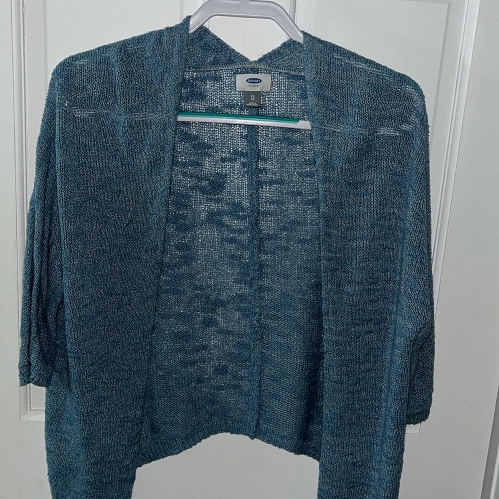 Old navy xs small light blue sweater cardigan knit comfy